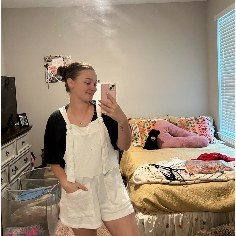 Three bird nest white romper